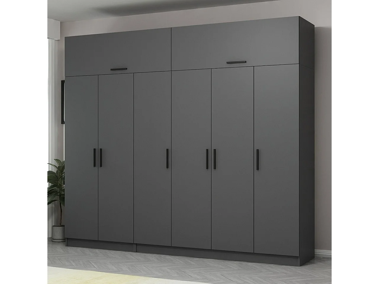 Armario Kale-5175 antracita 270x235x52 cm