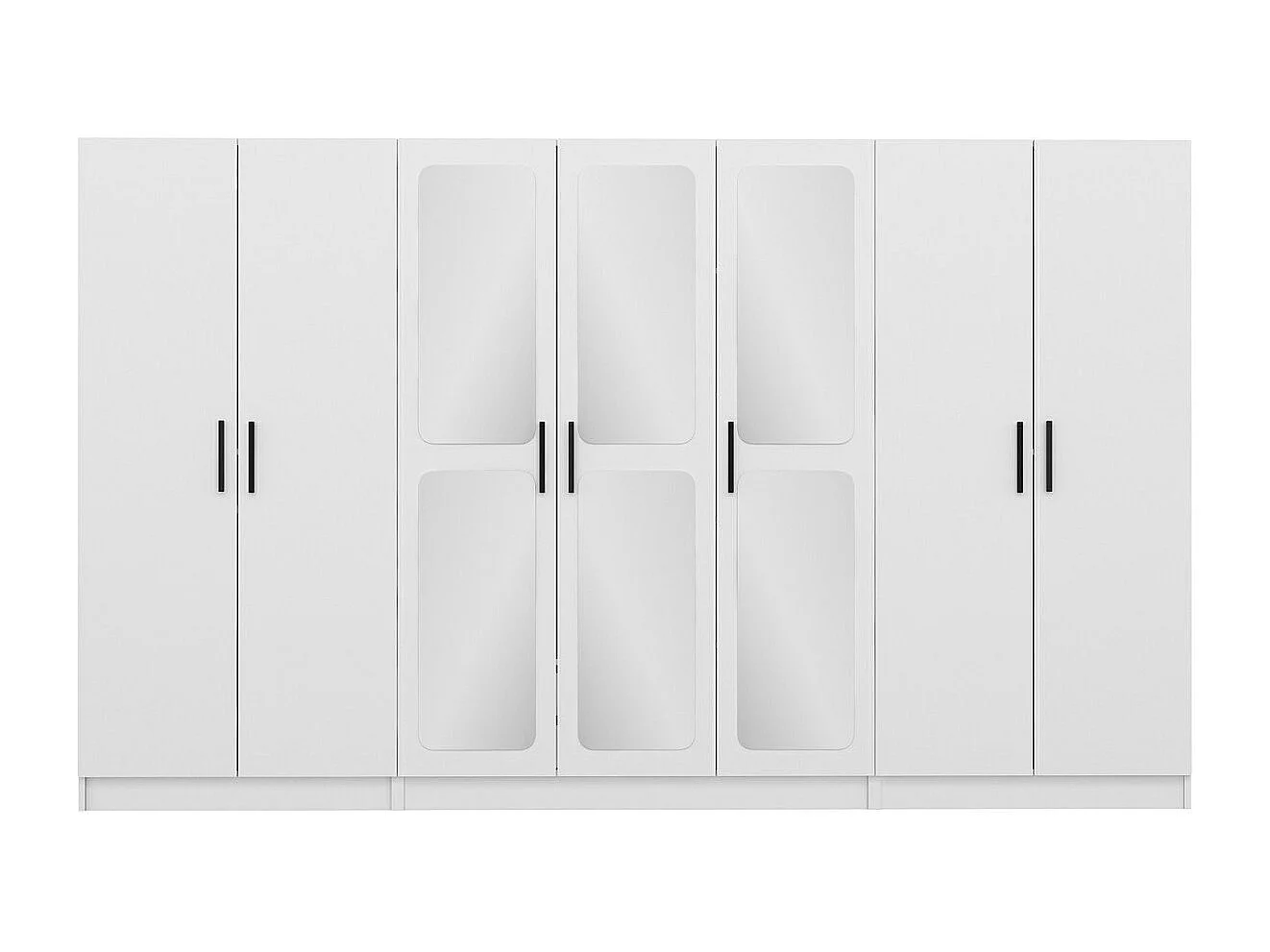 Guardaroba Kailua N121, Bianco, 210x315x52cm, Porte guardaroba: Con cerniere