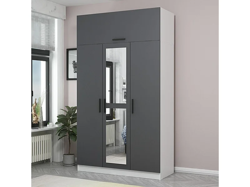 Armario Minar 3-255 antracita blanco 135x255x52 cm