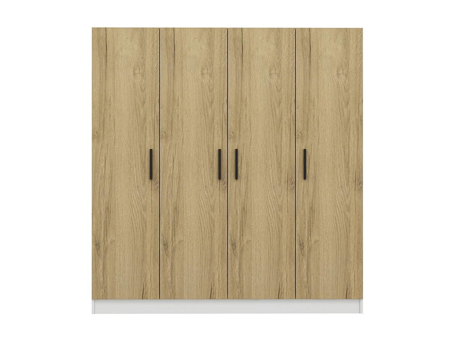 Guardaroba Kailua 928, Bianco|Noce, 210x180x52cm, Porte guardaroba: Con cerniere