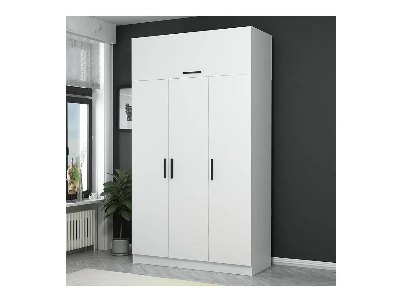 Armario Kale 3 Kapak 255 blanco 135x255x52 cm