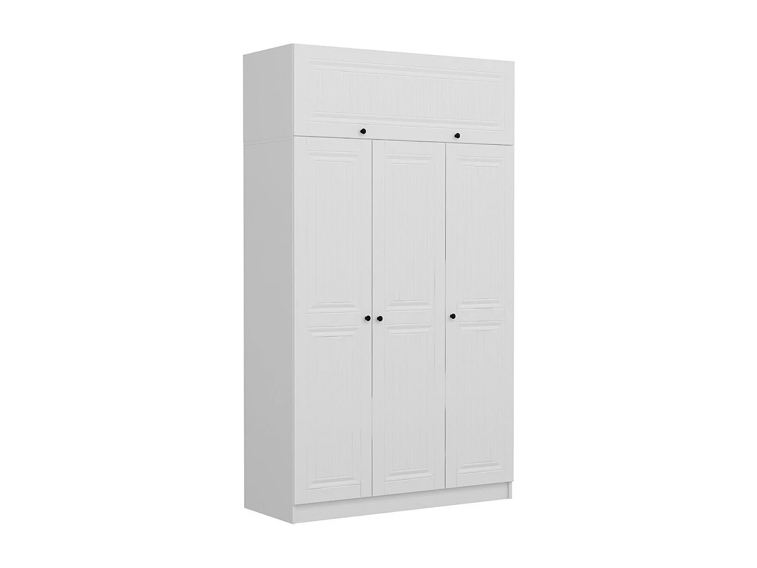 Guardaroba Kailua 976, Bianco, 255x135x52cm, Porte guardaroba: Con cerniere