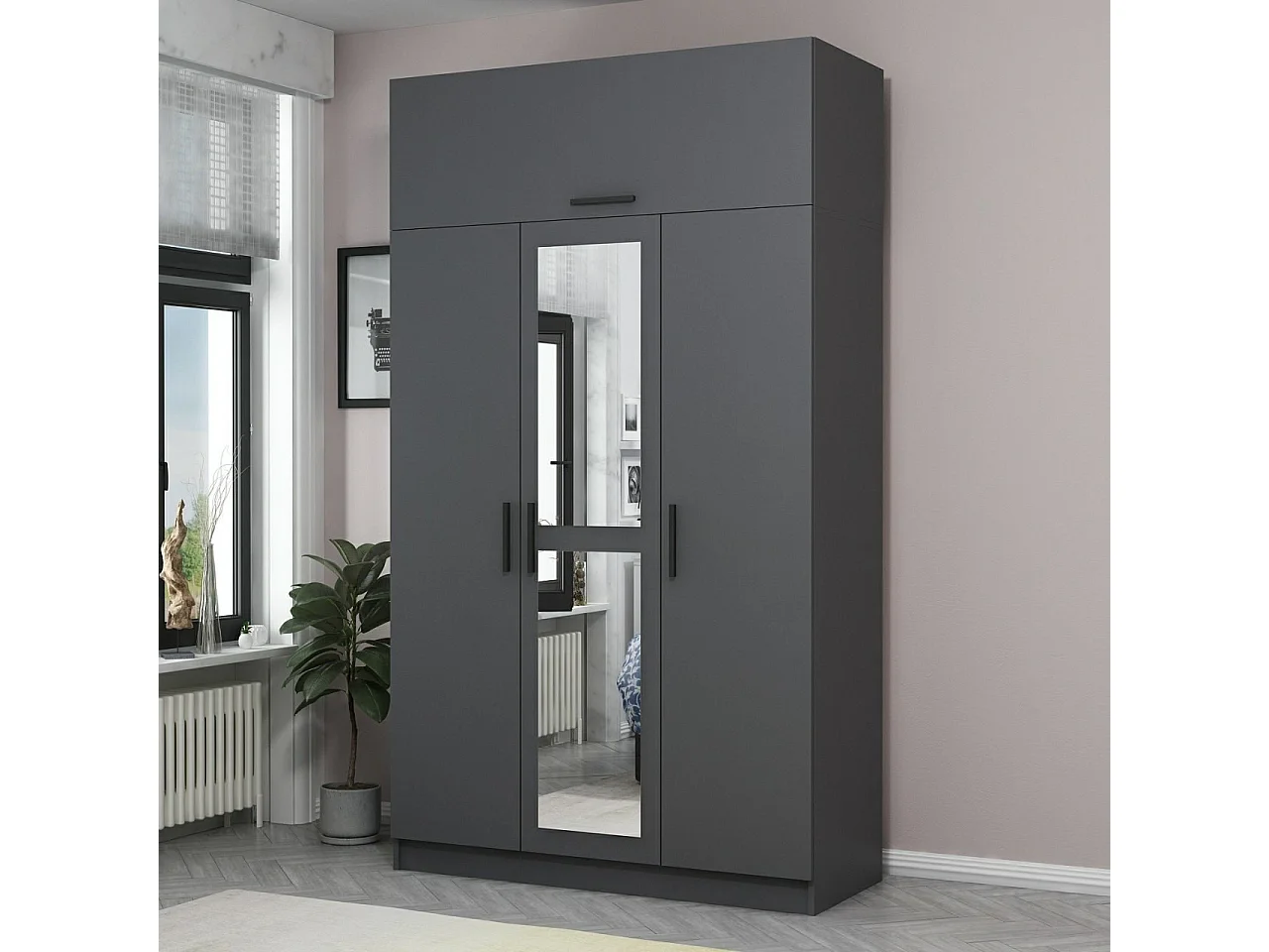 Armario Minar 3-255 antracita 135x255x52 cm