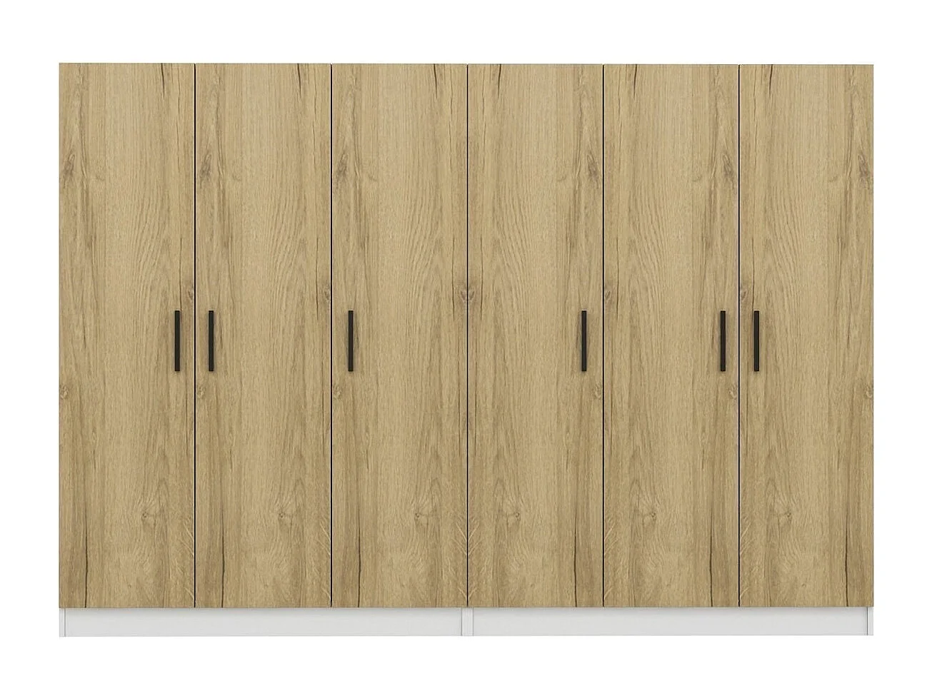 Guardaroba Kailua L160, Noce|Bianco, 190x270x52cm, Porte guardaroba: Con cerniere