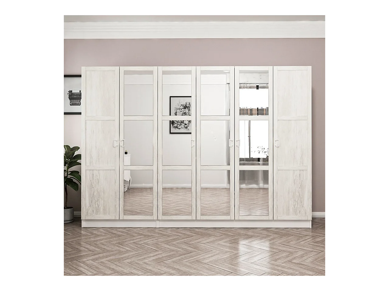 Armario Kale Country-3845 blanco 225x210x52 cm