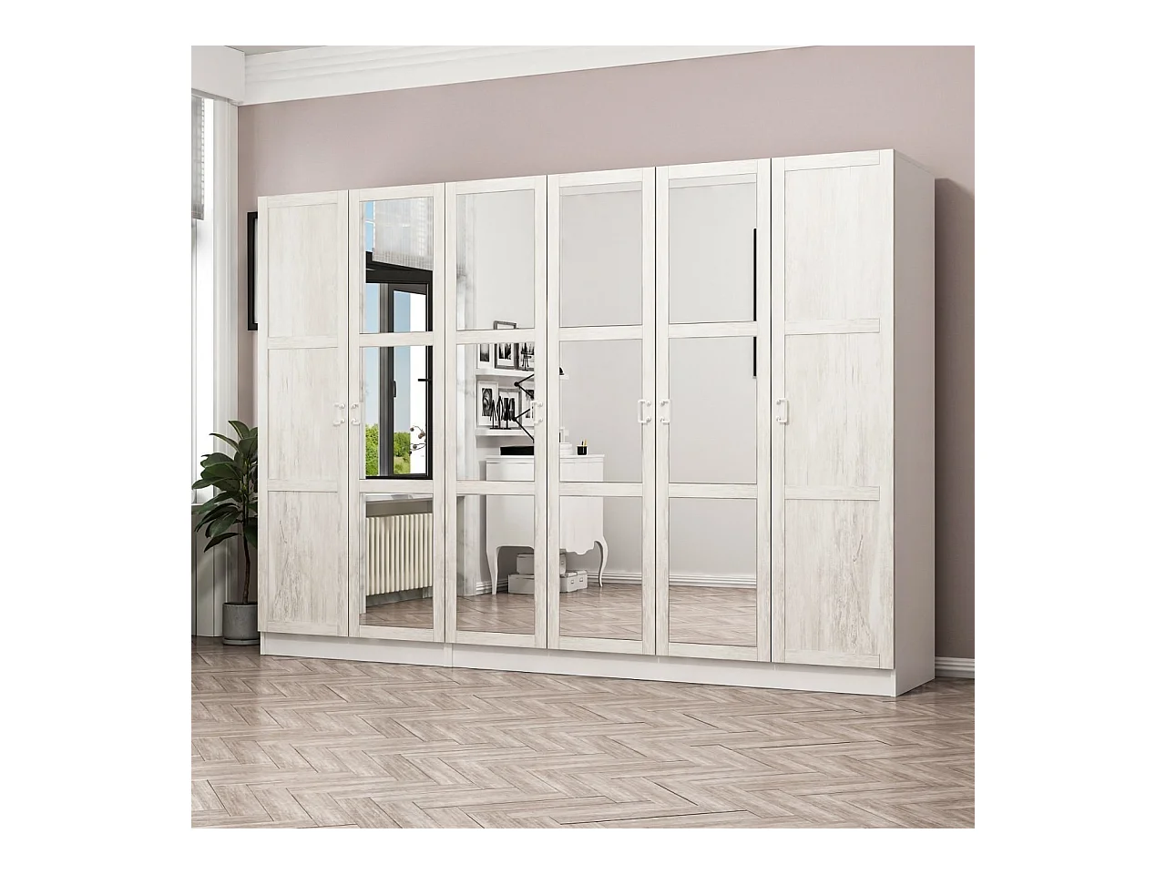 Armario Kale Country-3845 blanco 225x210x52 cm