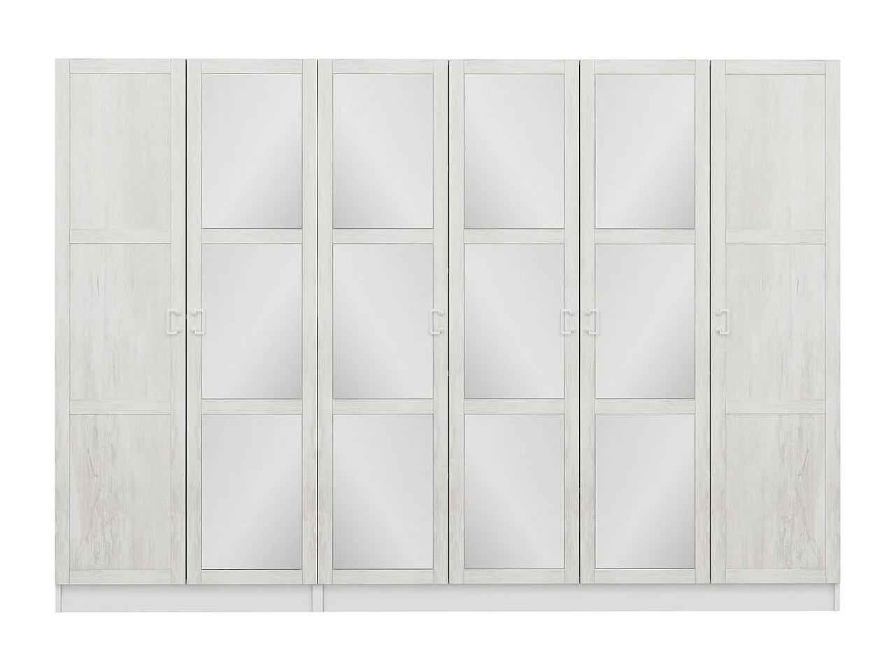 Guardaroba Kailua P125, Rovere sbiancato, 210x225x52cm, Porte guardaroba: Con cerniere
