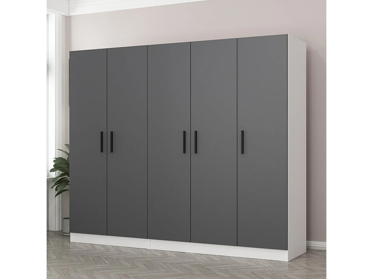 Armario Kale-3924 antracita 225x210x52 cm
