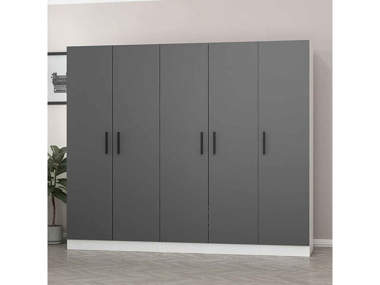 Armario Kale-3924 antracita 225x210x52 cm