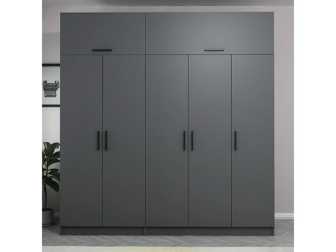 Armario Kale-5174 antracita 225x235x52 cm