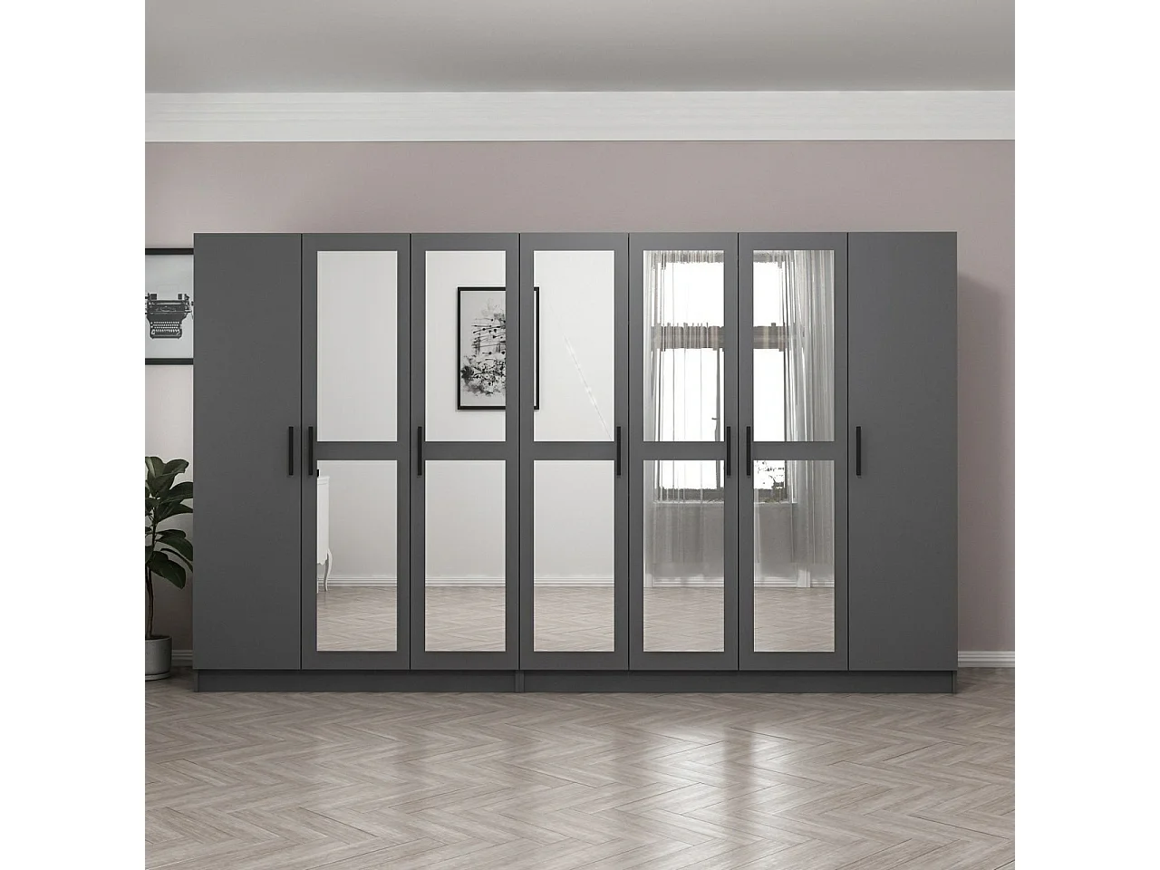 Armario Kale-4994 antracita 315x190x52 cm