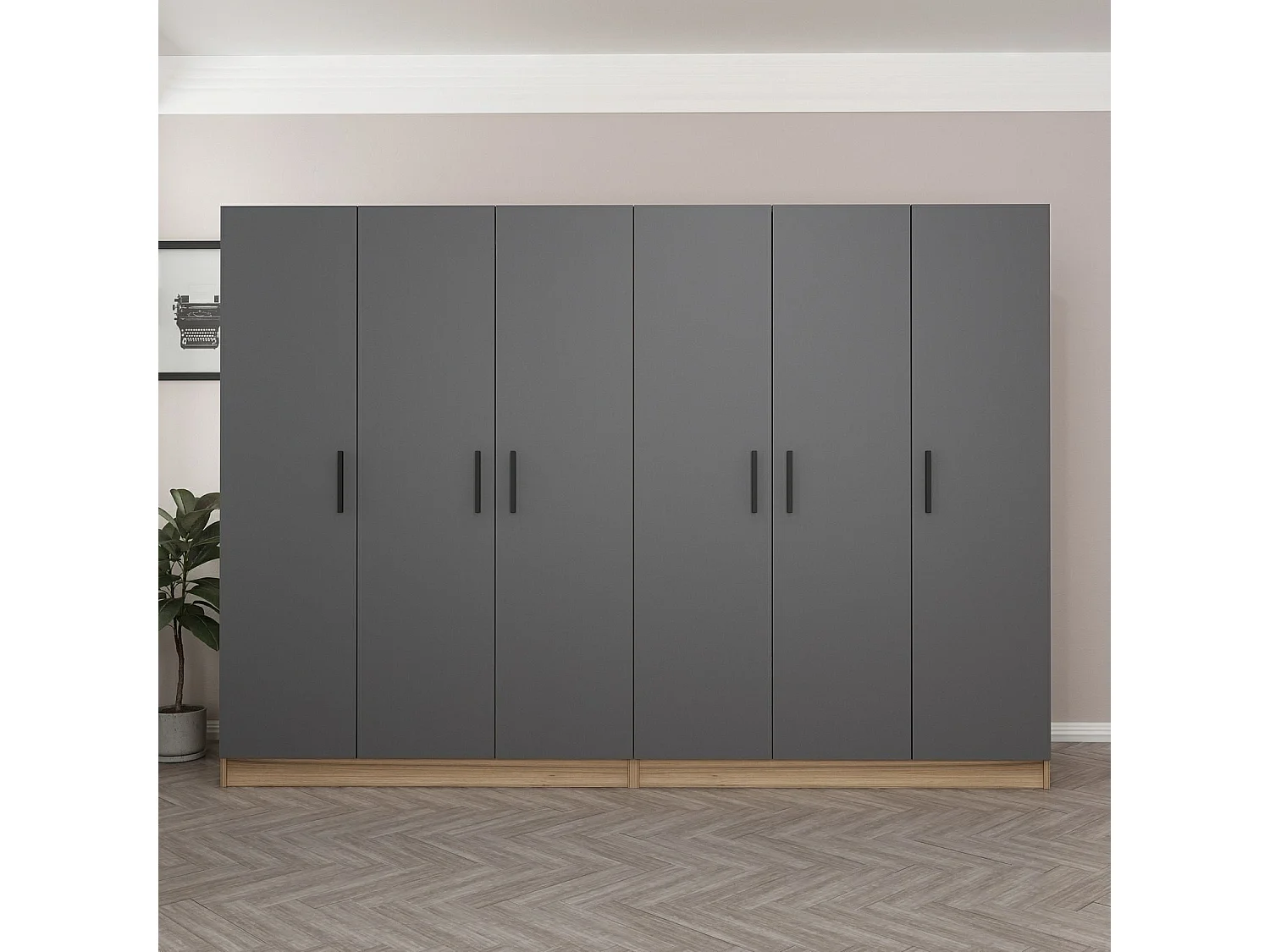 Armario Kale-7511 antracita 270x190x52 cm