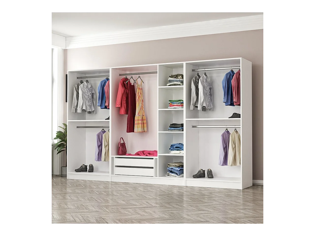 Armario Kale-2219 blanco 315x190x52 cm