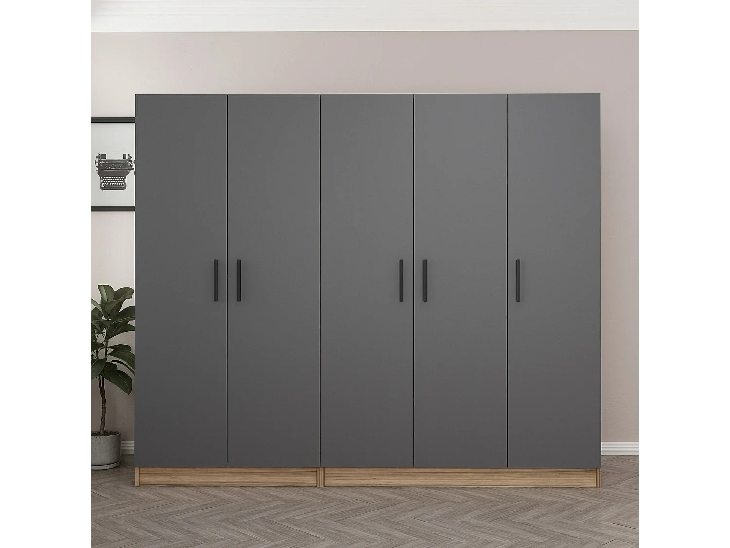 Armario Kale-7509 antracita 225x190x52 cm