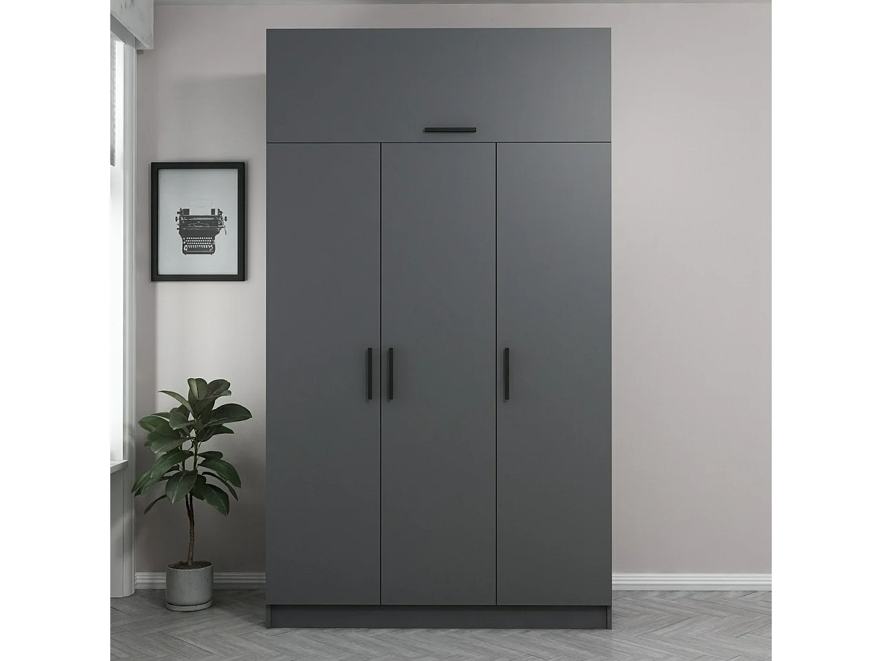 Armario Minar 3-2 235 antracita 135x235x52 cm