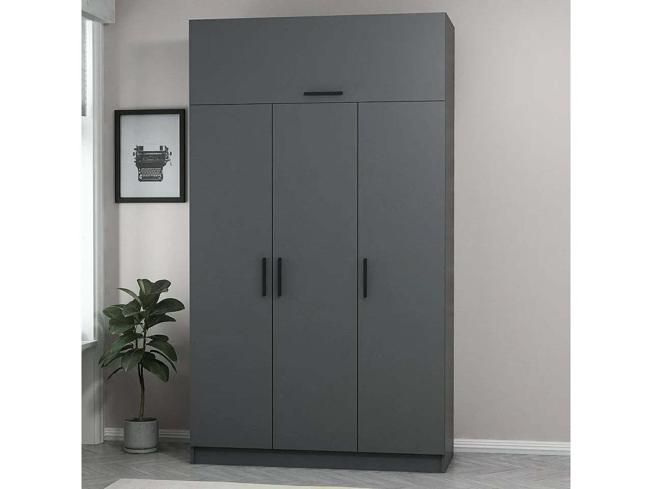 Armario Minar 3-2 235 antracita 135x235x52 cm