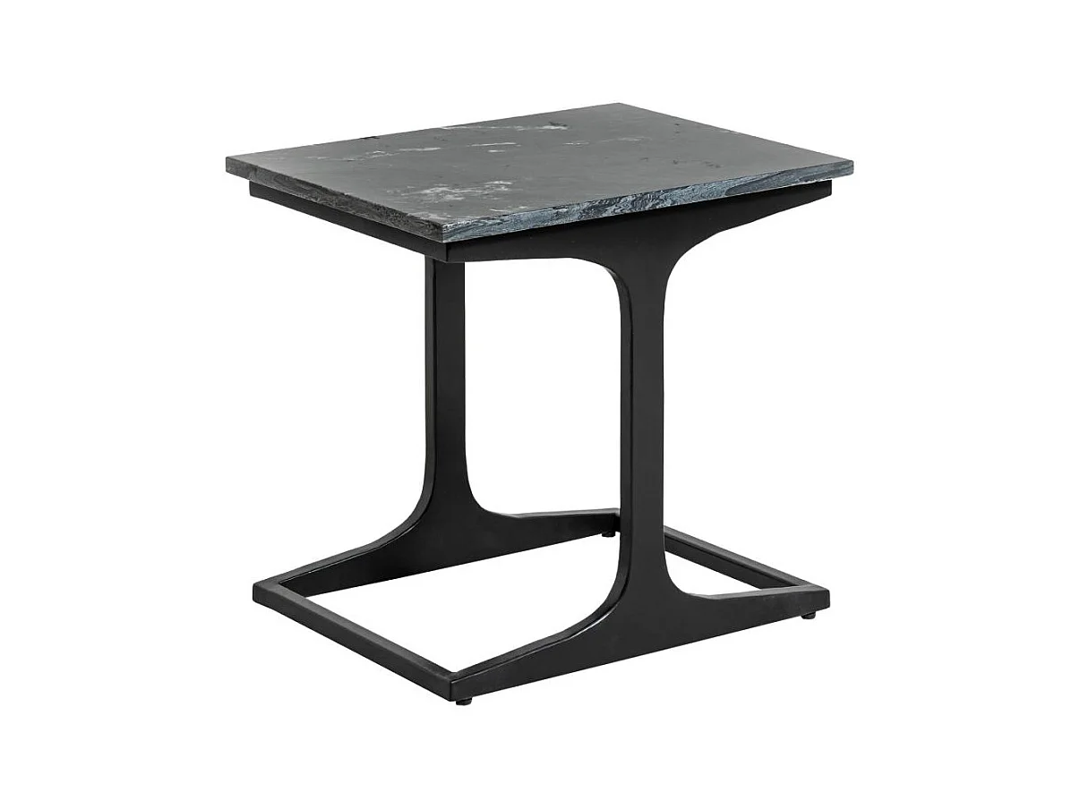 Bout de canapé en marbre et métal Felicia