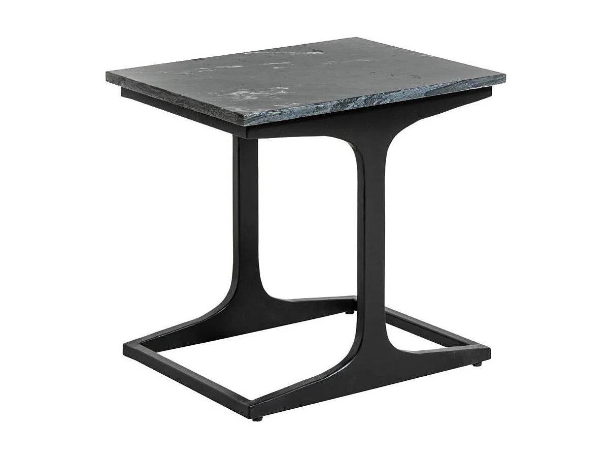 Bout de canapé en marbre et métal Felicia