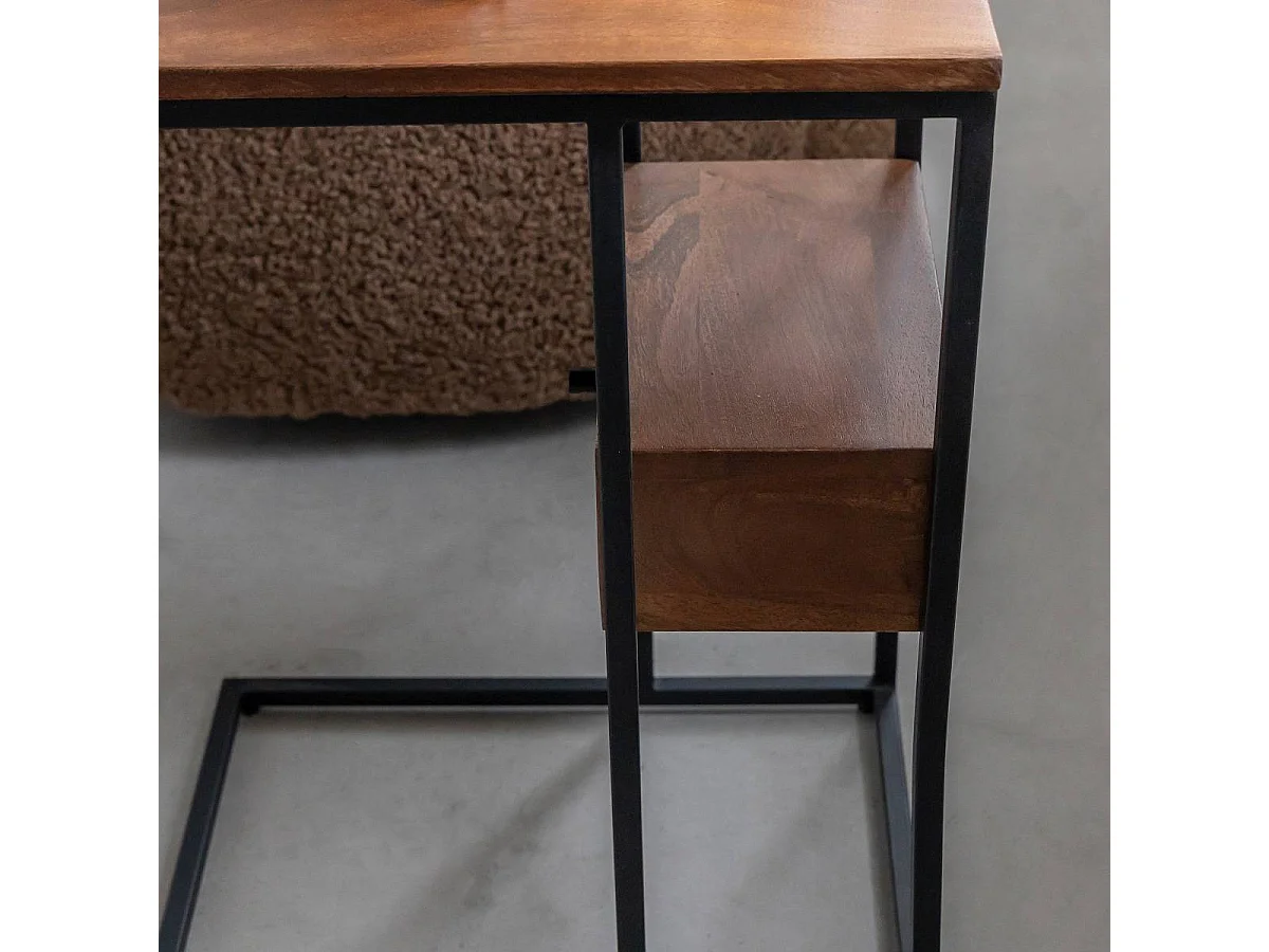 Bout de canapé en bois de manguier et métal Harald