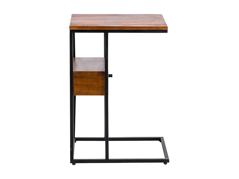 Bout de canapé en bois de manguier et métal Harald