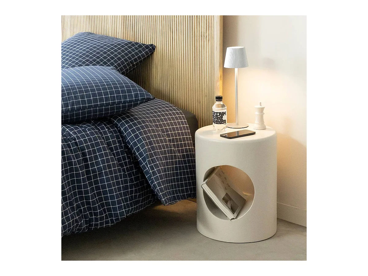 Table de chevet en bois blanc peint Amelie