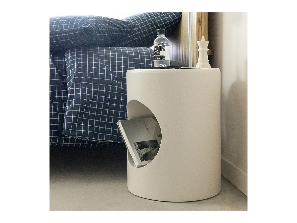 Table de chevet en bois blanc peint Amelie