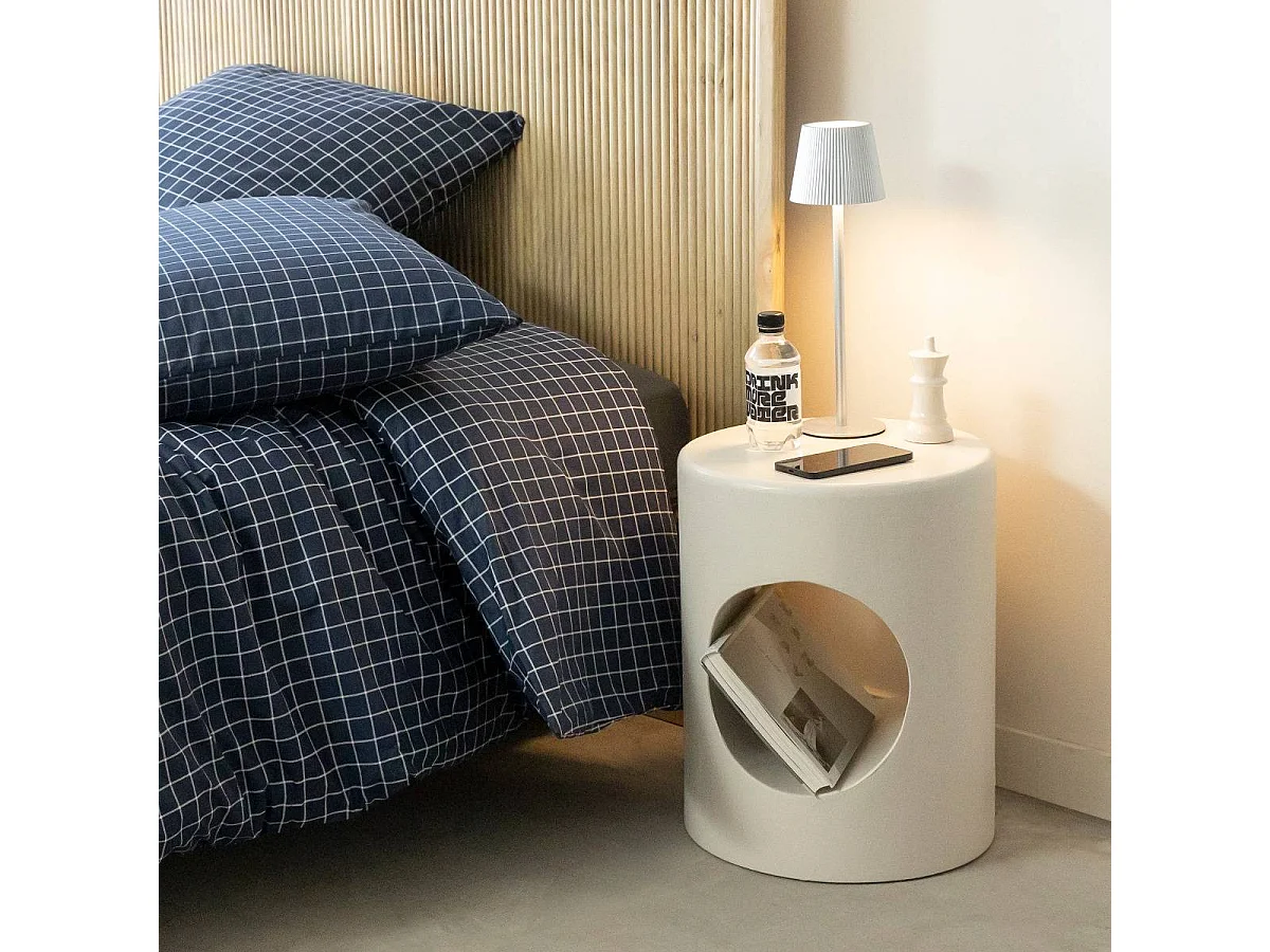 Table de chevet en bois blanc peint Amelie