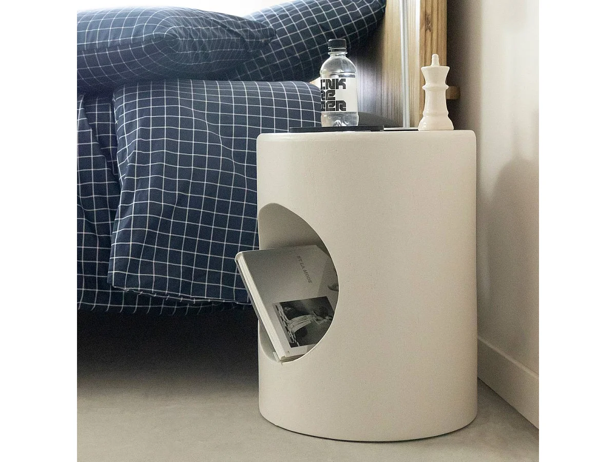 Table de chevet en bois blanc peint Amelie