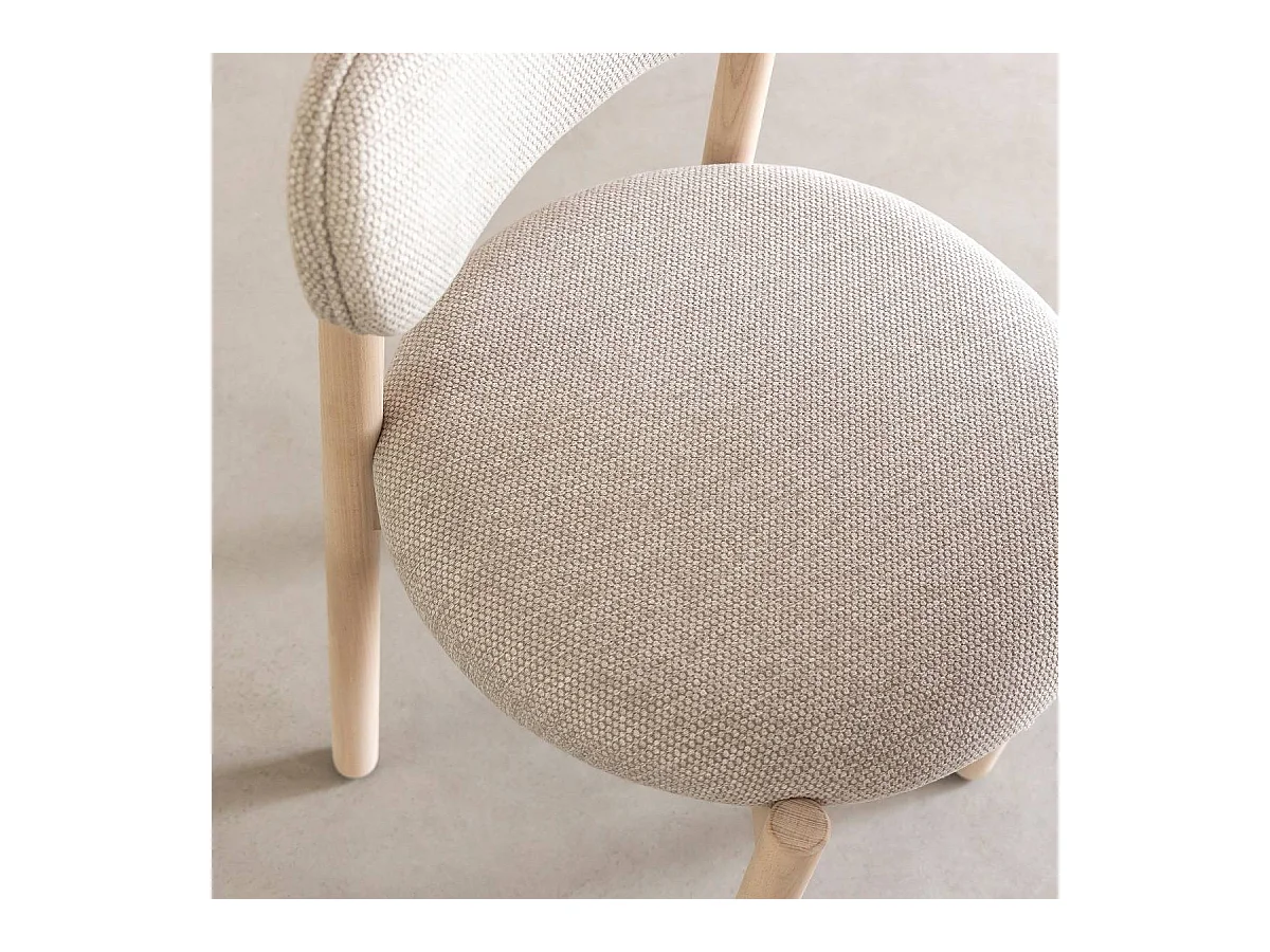 Chaise en bois de hêtre clair et tissu Aline (lot de 2)