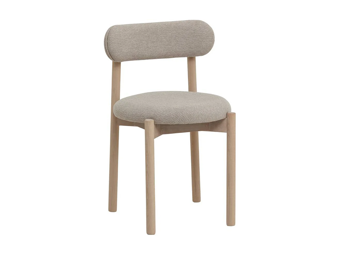 Silla de madera de haya clara y tela Aline (lote de 2)