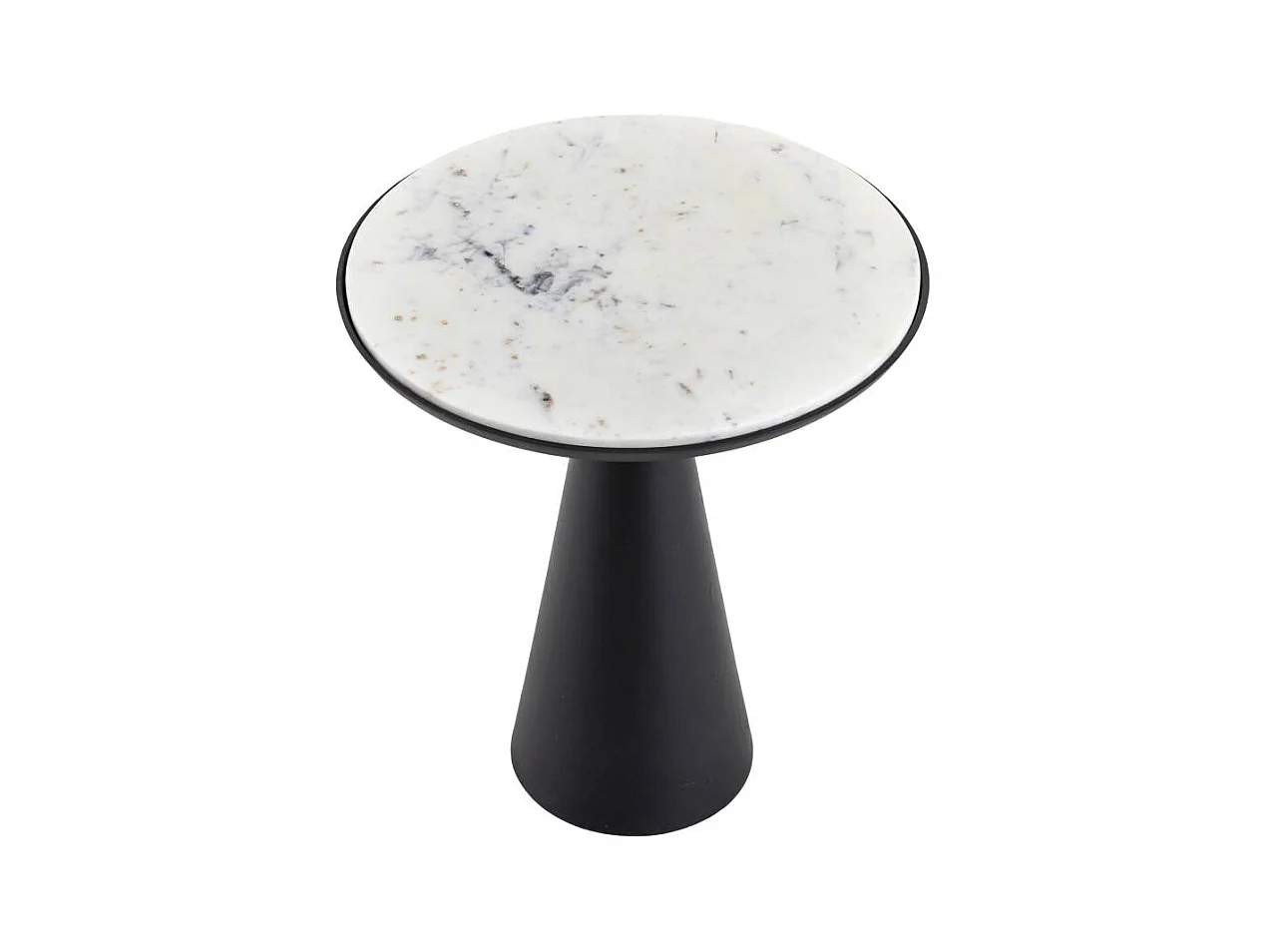 Bout de canapé en aluminium et marbre Marceau