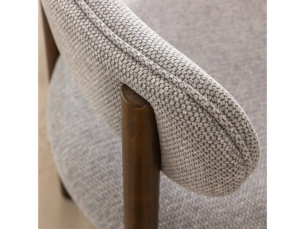 Chaise en bois de hêtre foncé et tissu Lérida (lot de 2)