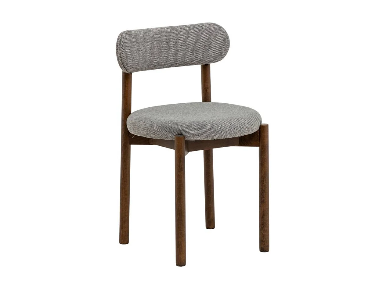 Chaise en bois de hêtre foncé et tissu Lérida (lot de 2)