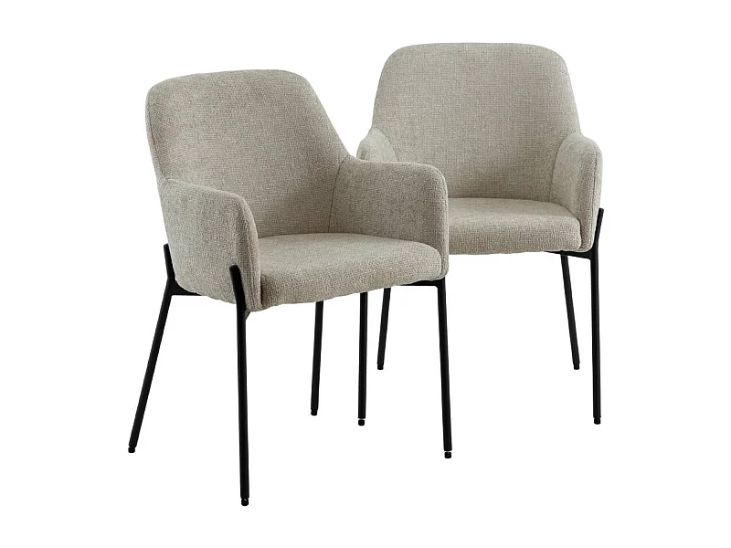 Sillón de tela crudo Kanoa (lote de 2)