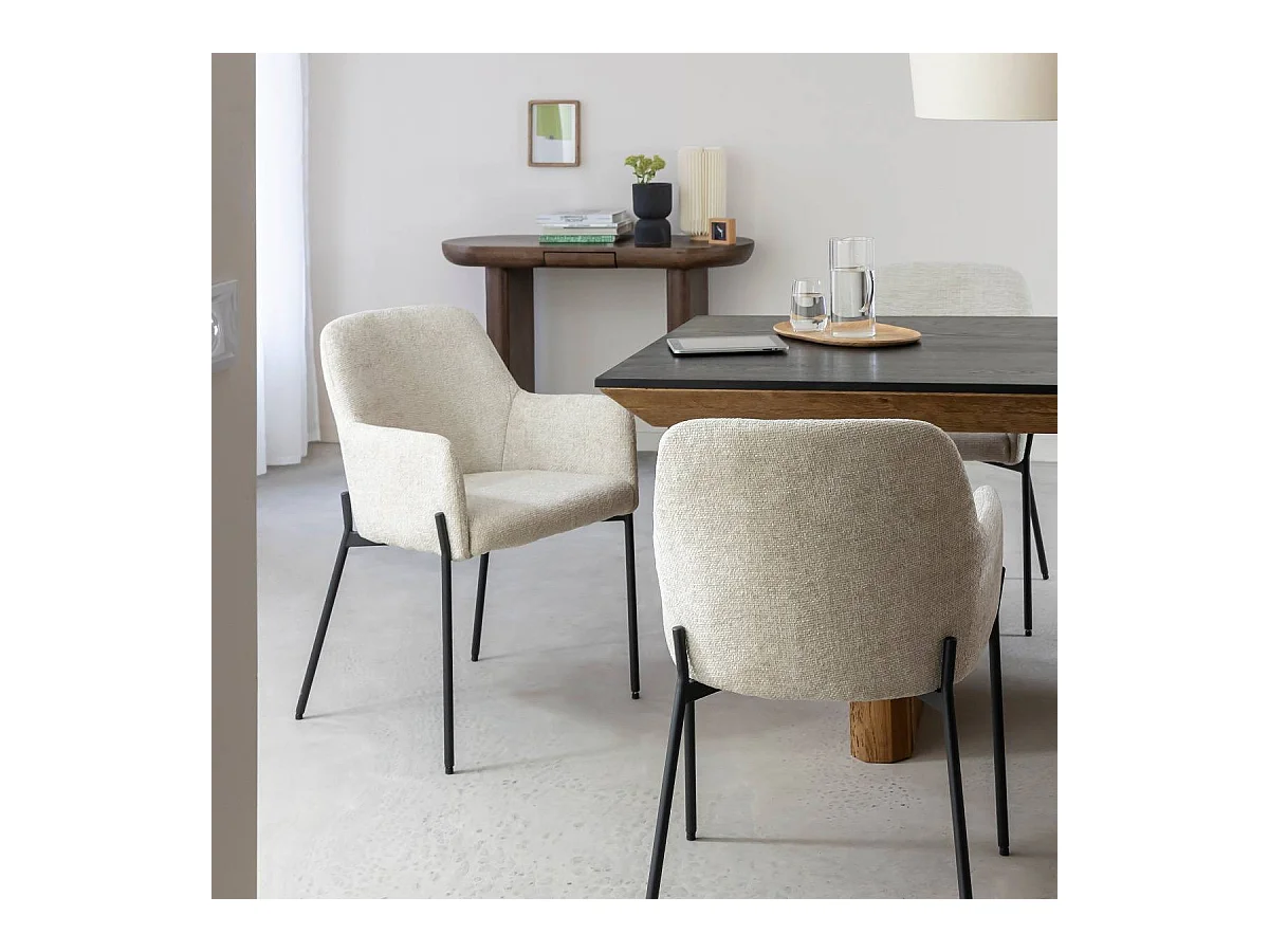 Sillón de tela crudo Kanoa (lote de 2)