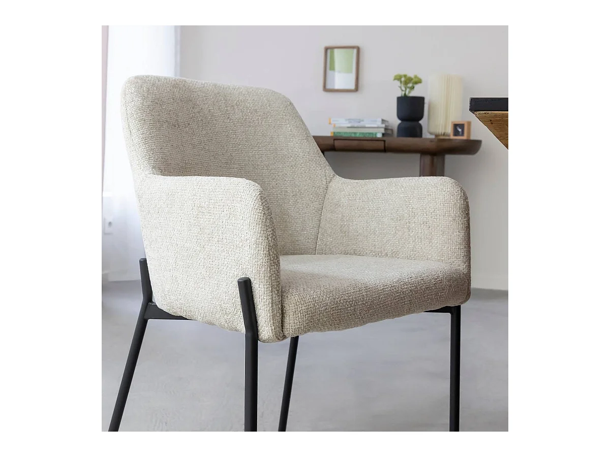 Sillón de tela crudo Kanoa (lote de 2)