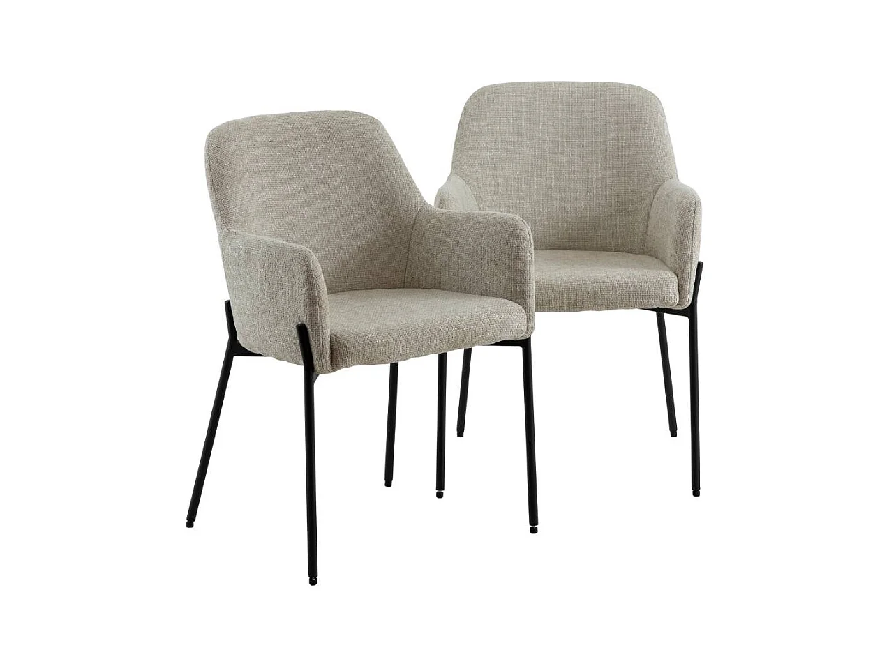 Fauteuil en tissu écru Kanoa (lot de 2)