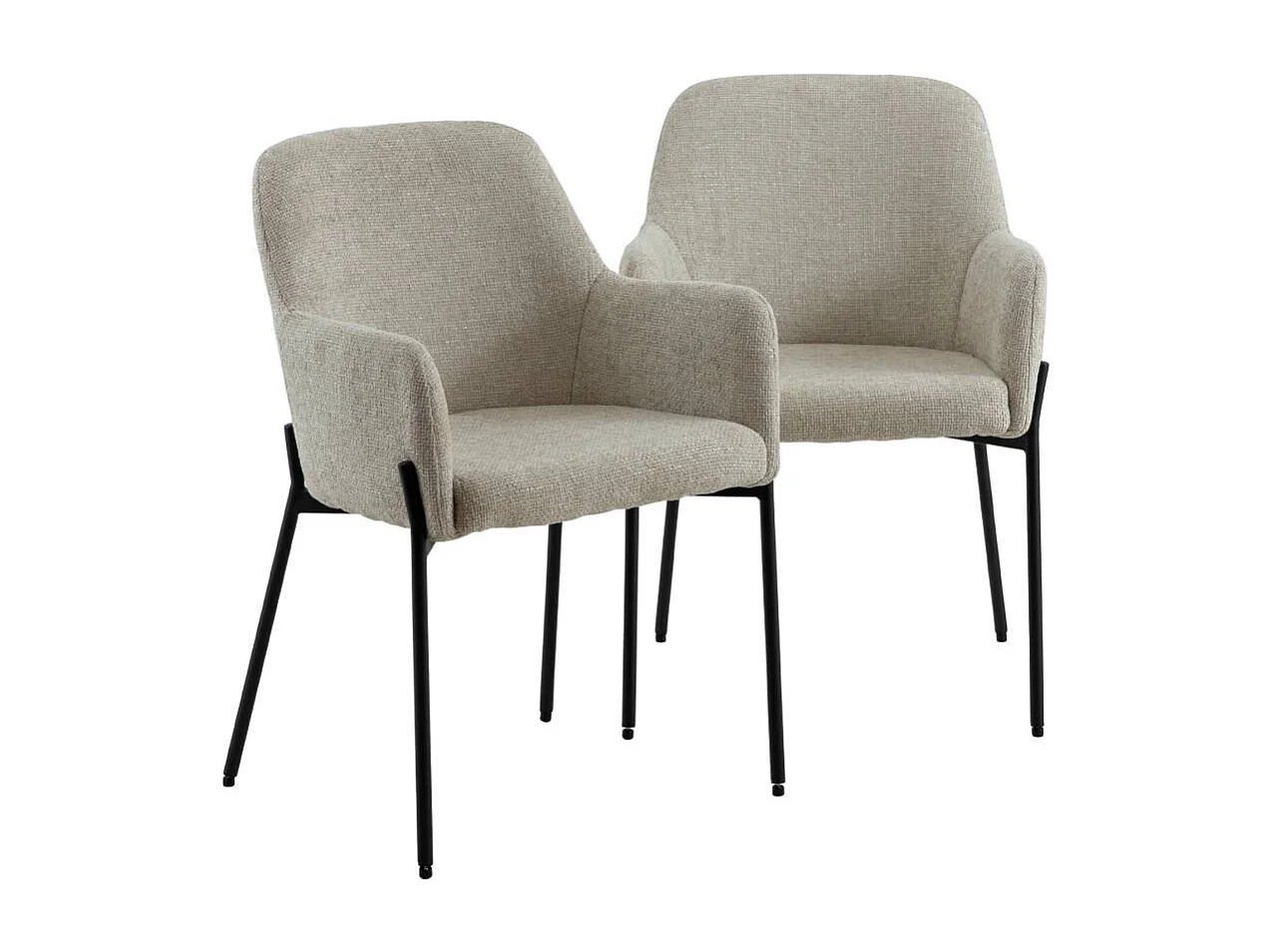 Sillón de tela crudo Kanoa (lote de 2)