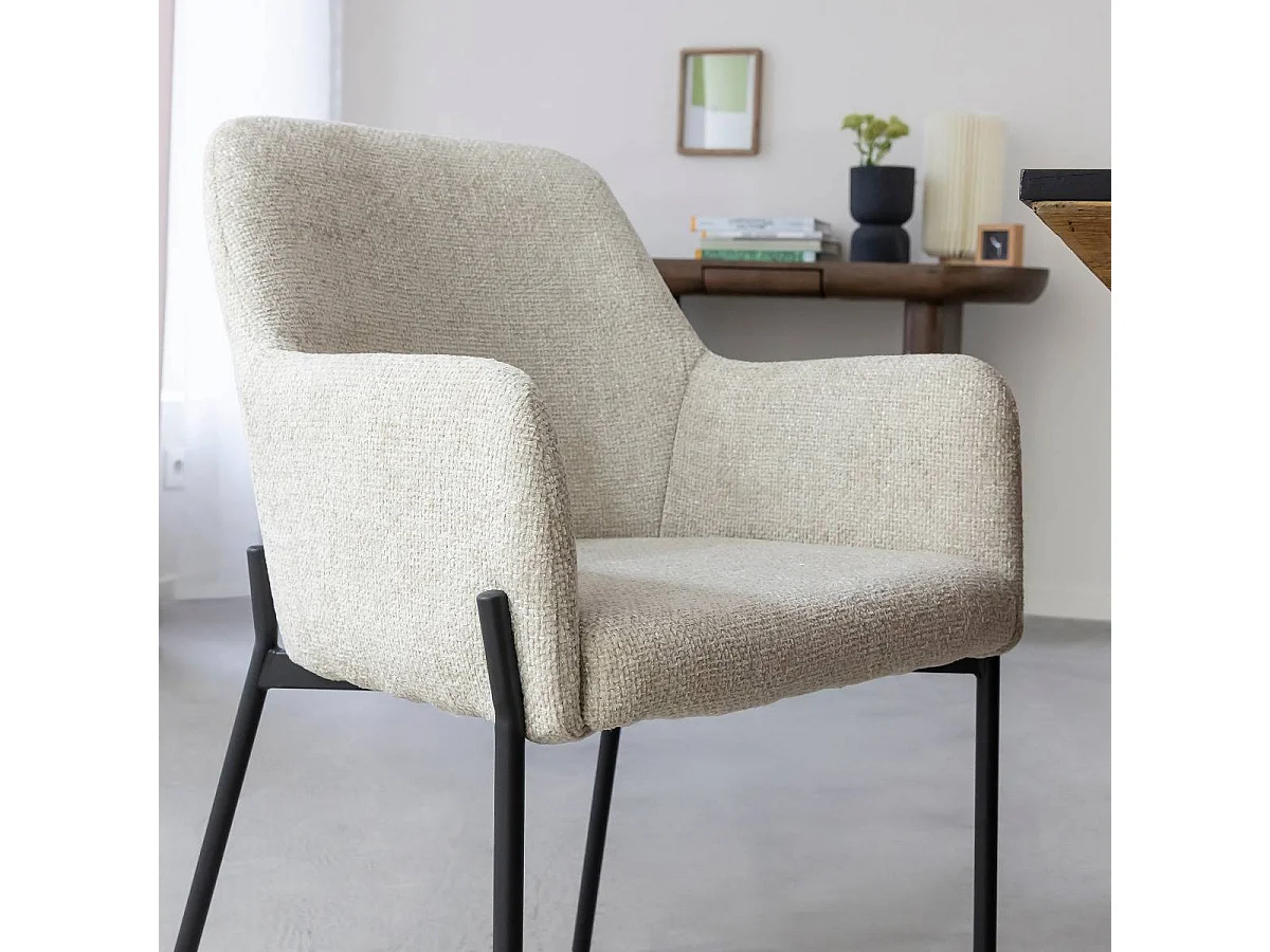 Sillón de tela crudo Kanoa (lote de 2)