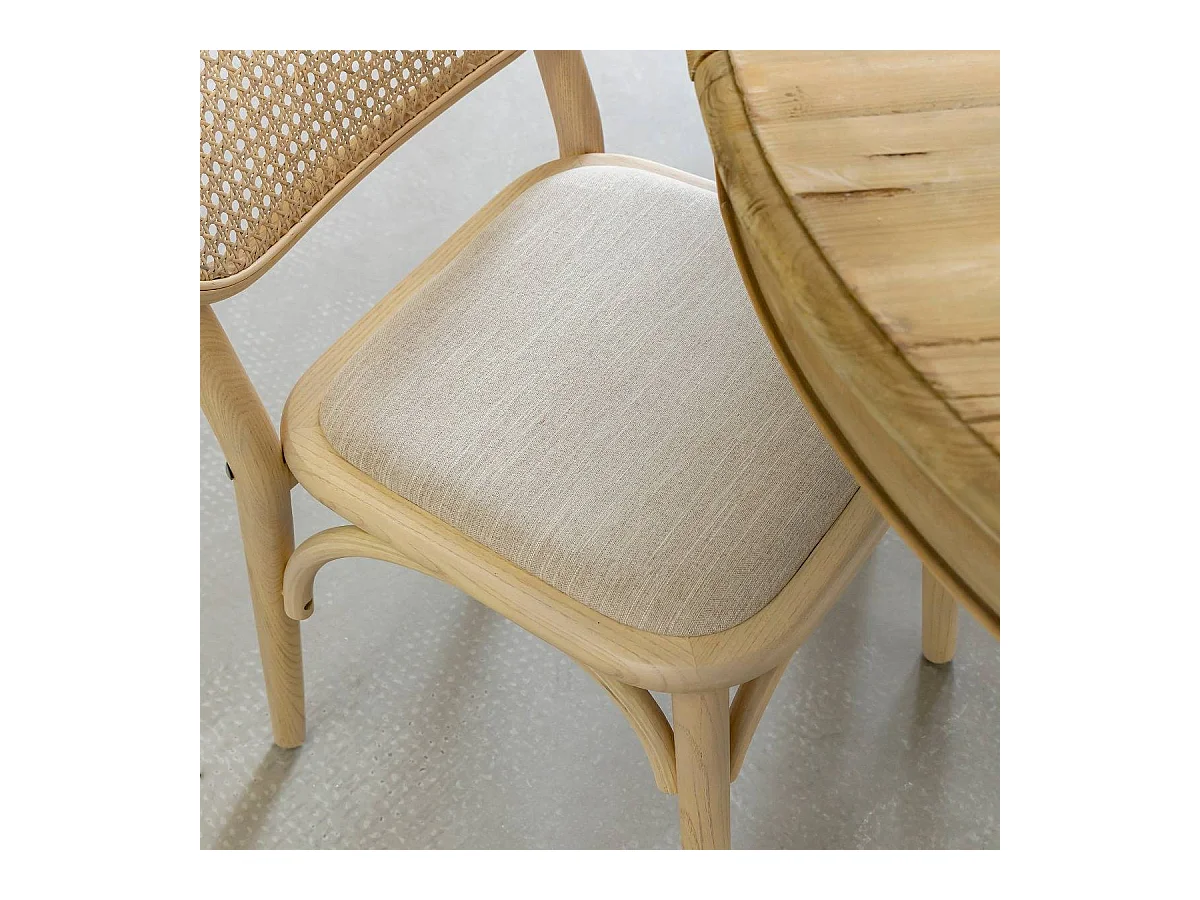 Chaise en orme clair et cannage Luzian (lot de 2)