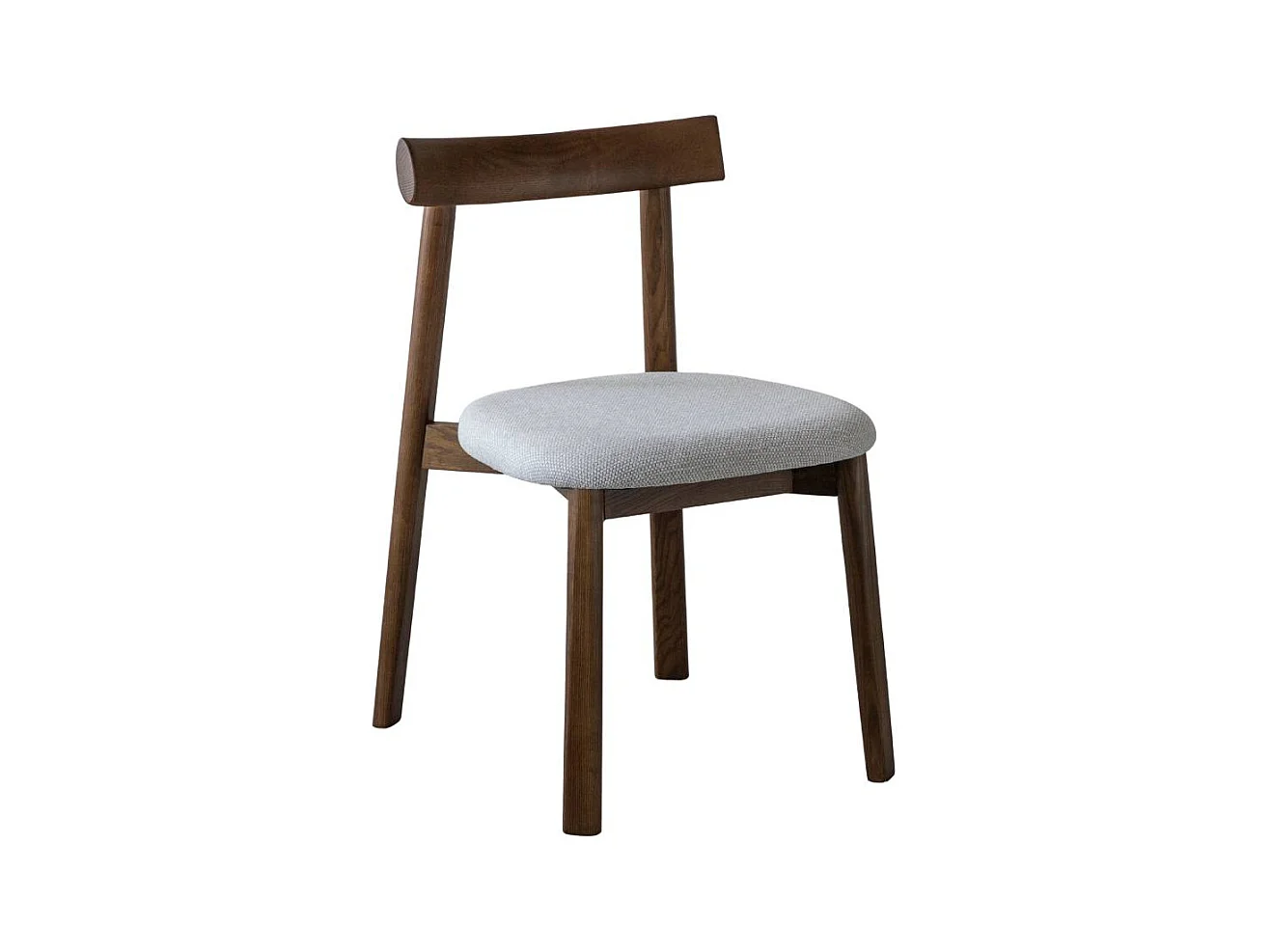 Chaise en bois de frêne foncé et tissu gris Aline (lot de 2)