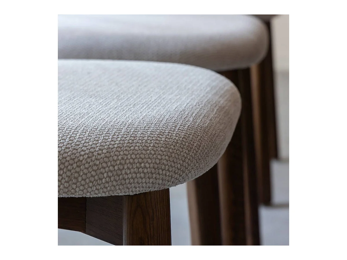 Chaise en bois de frêne foncé et tissu gris Aline (lot de 2)