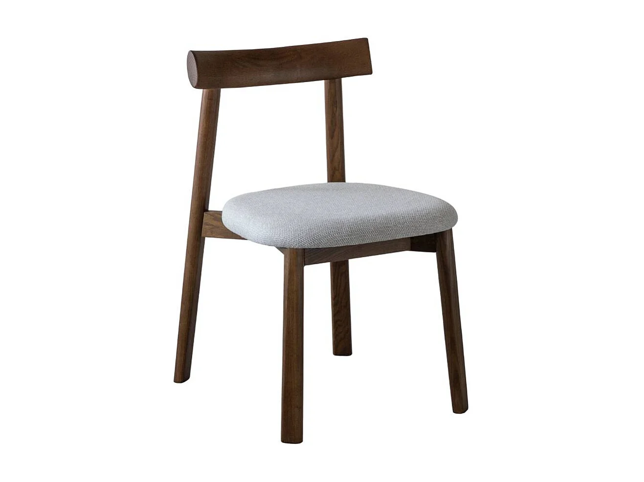 Chaise en bois de frêne foncé et tissu gris Neris (lot de 2)