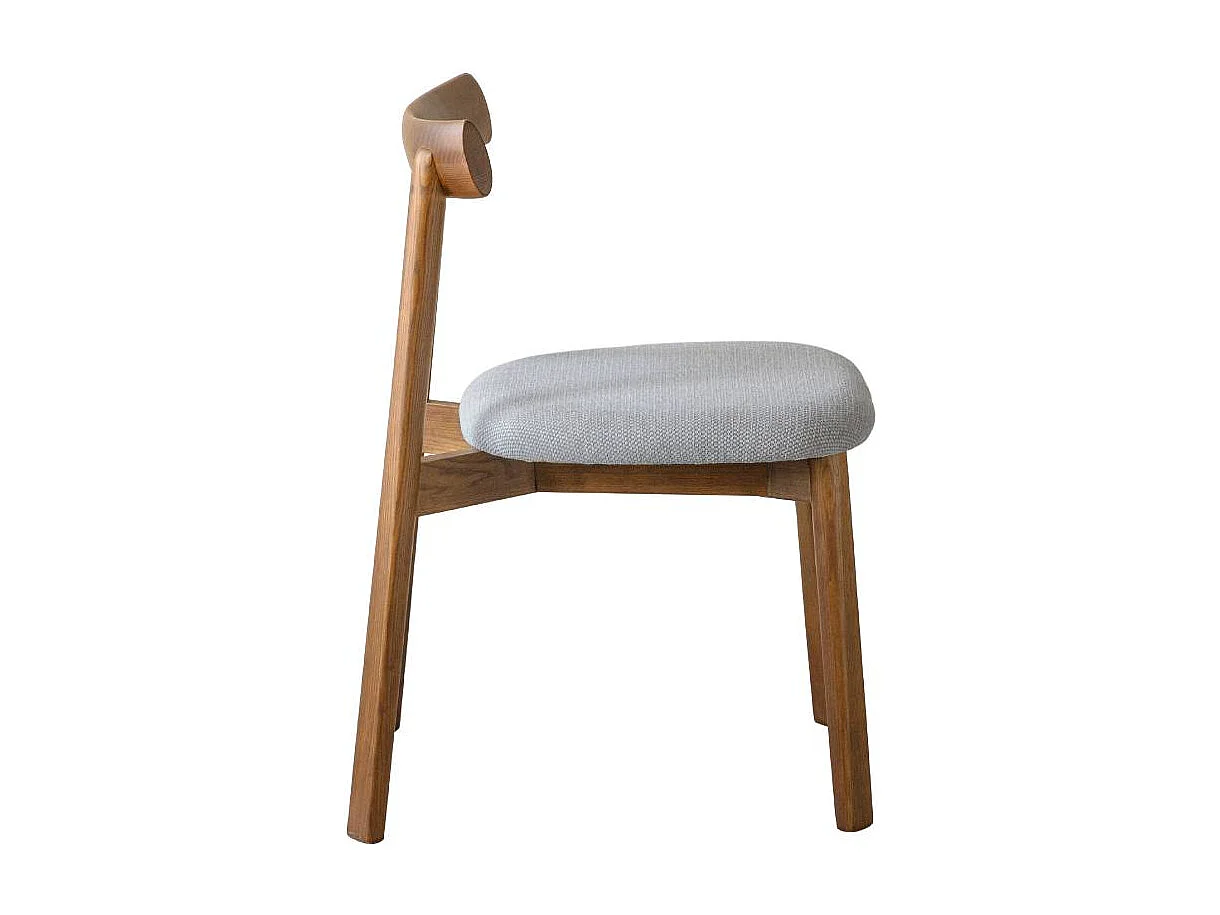 Chaise en bois de frêne et tissu gris Neris (lot de 2)