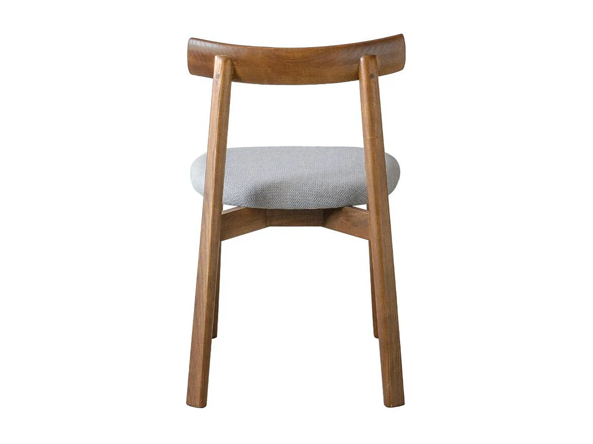 Chaise en bois de frêne et tissu gris Neris (lot de 2)