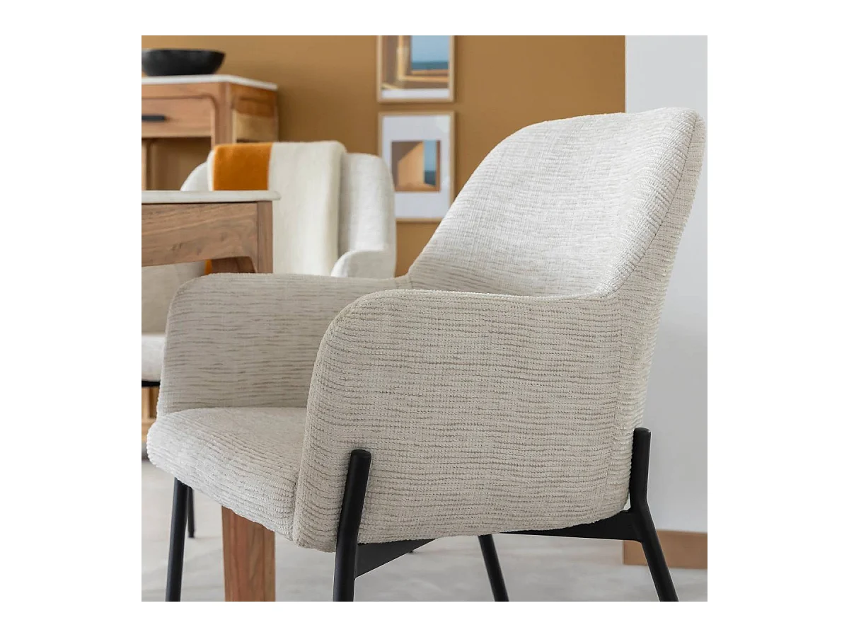 Fauteuil en tissu gris clair Aëlys (lot de 2)