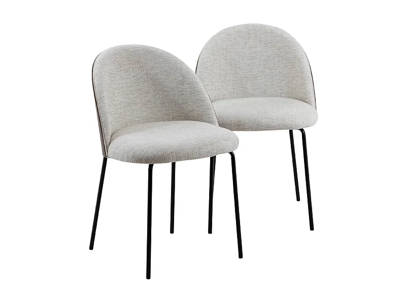 Silla de tela cruda y metal Kanoa (lote de 2)