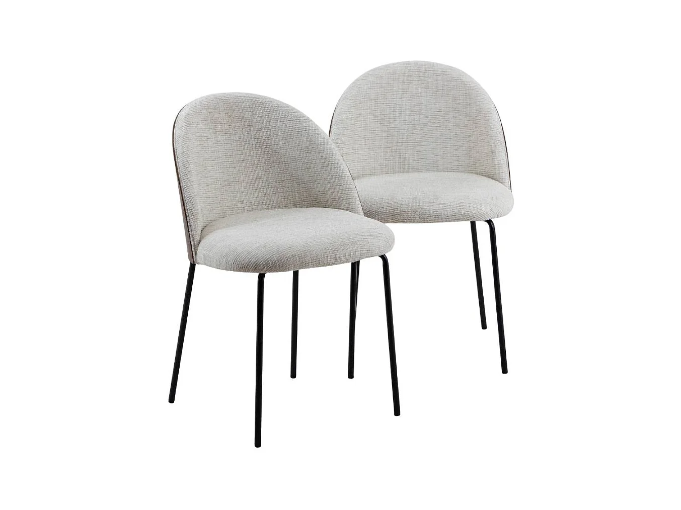 Chaise en tissu écru et métal Kanoa (lot de 2)