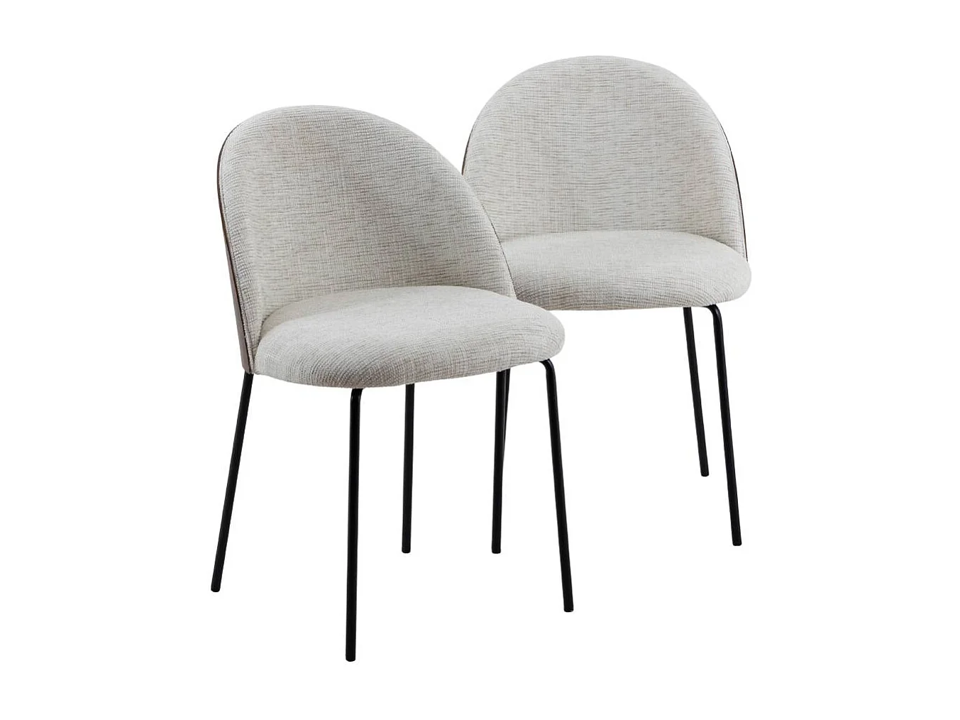 Chaise en tissu écru et métal Nyssa (lot de 2)