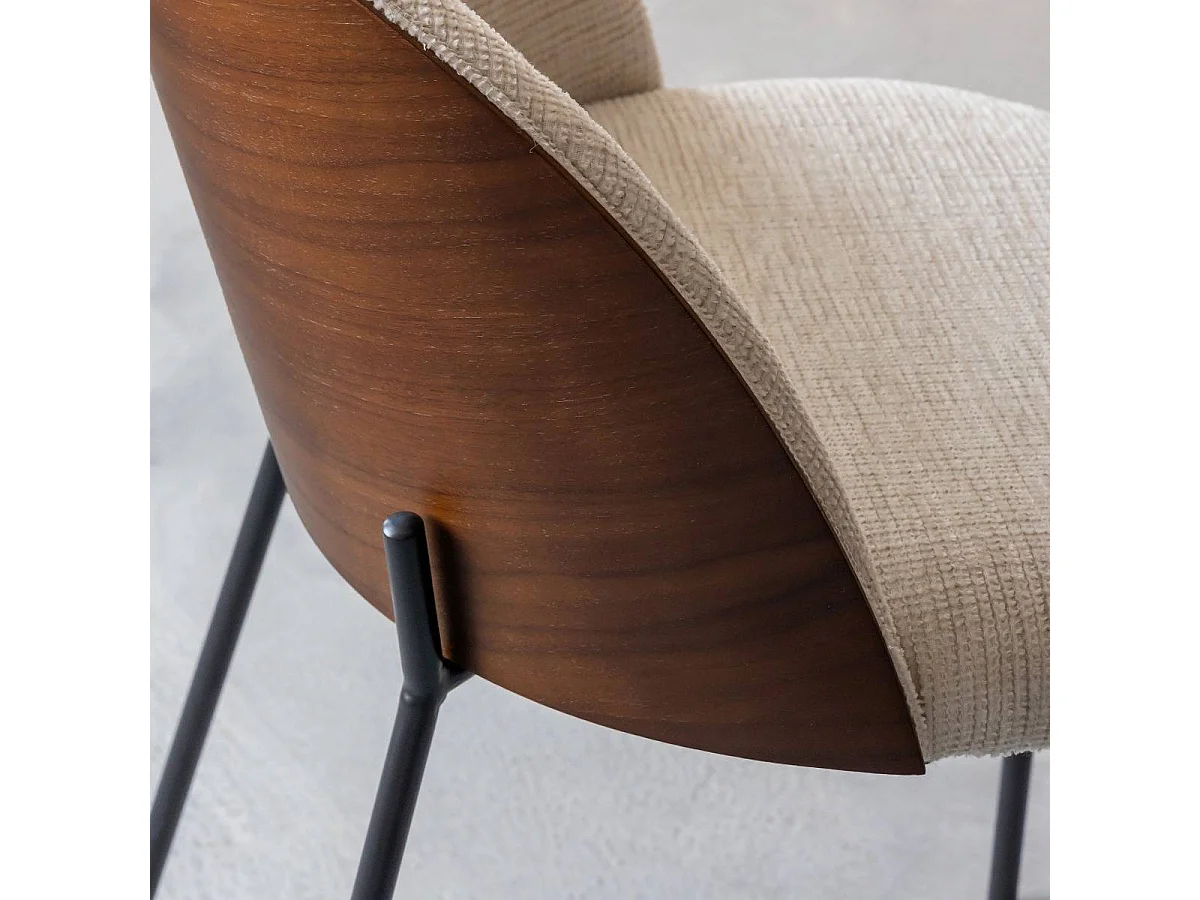 Chaise en tissu écru et métal Nyssa (lot de 2)